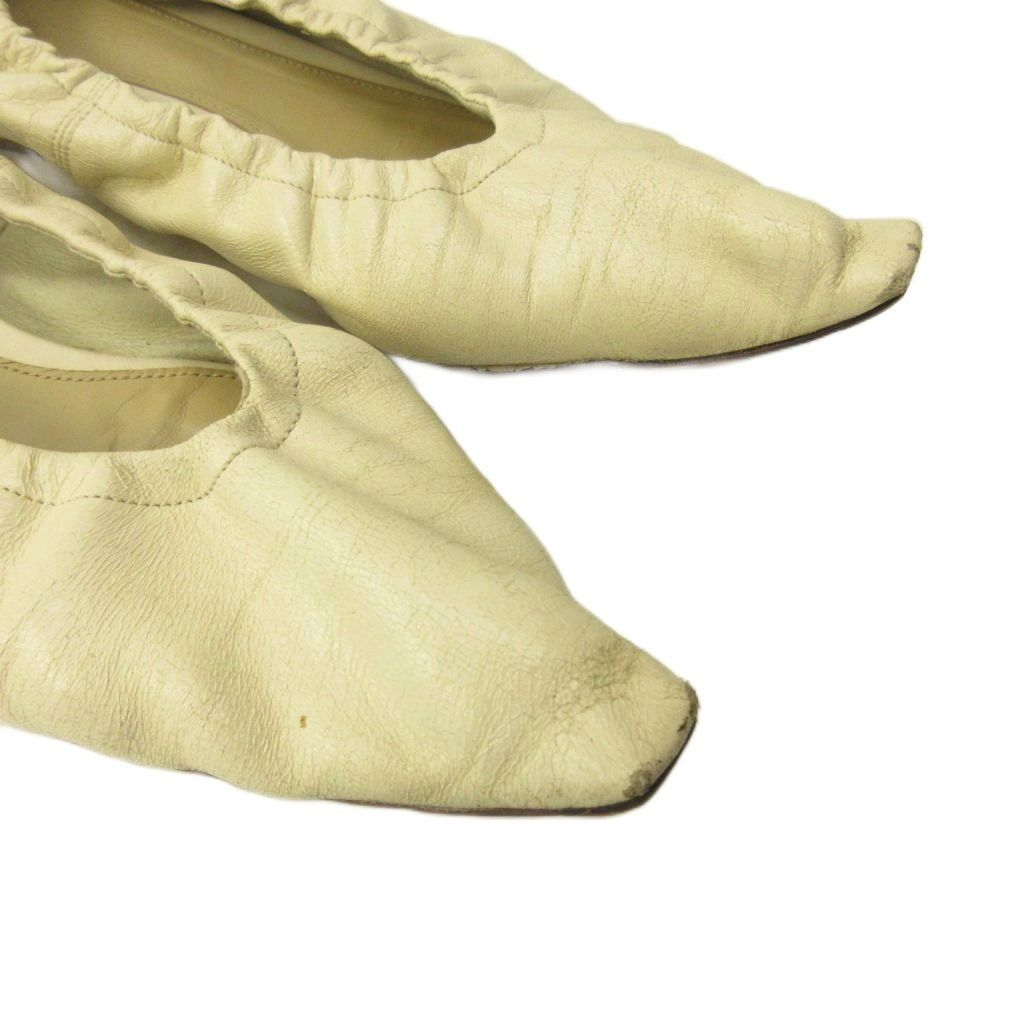Bottega Veneta Ballet Shoes Flat Square Toe Leather 36.5 White — view 3