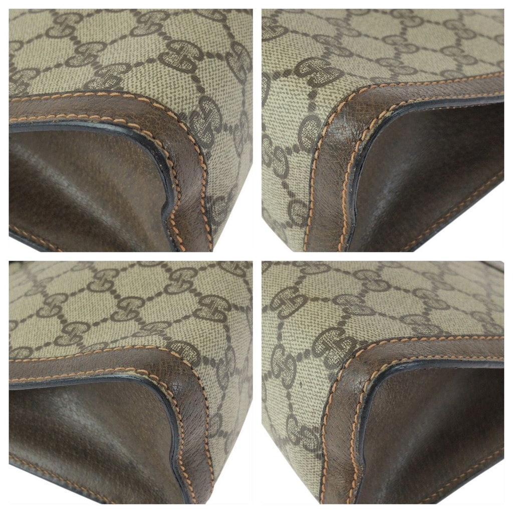 Gucci Vintage Beige Brown GG Plus Leather Clutch — view 3