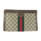Gucci Vintage Beige Brown GG Plus Leather Clutch — view 2