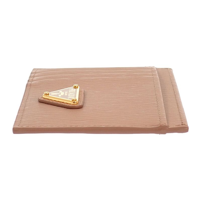 Prada Vitello Card Case Leather Cipria Gold — view 5