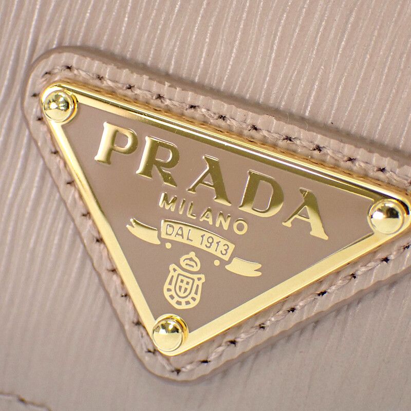 Prada Vitello Card Case Leather Cipria Gold — view 7