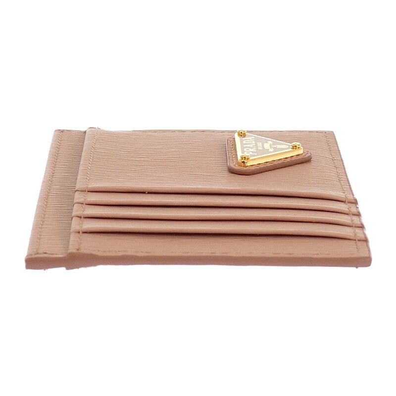 Prada Vitello Card Case Leather Cipria Gold — view 4