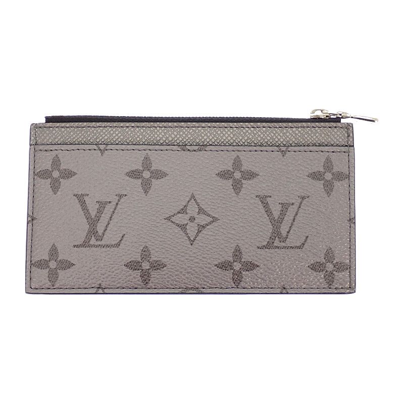 Louis Vuitton Coin Card Holder Case Purse Taigarama Gray Silver Cashless — view 6