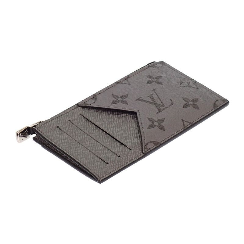Louis Vuitton Coin Card Holder Case Purse Taigarama Gray Silver Cashless — view 3