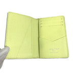 Louis Vuitton Card Case Organizer de Poche Taiga Leather Lemon Yellow — view 7