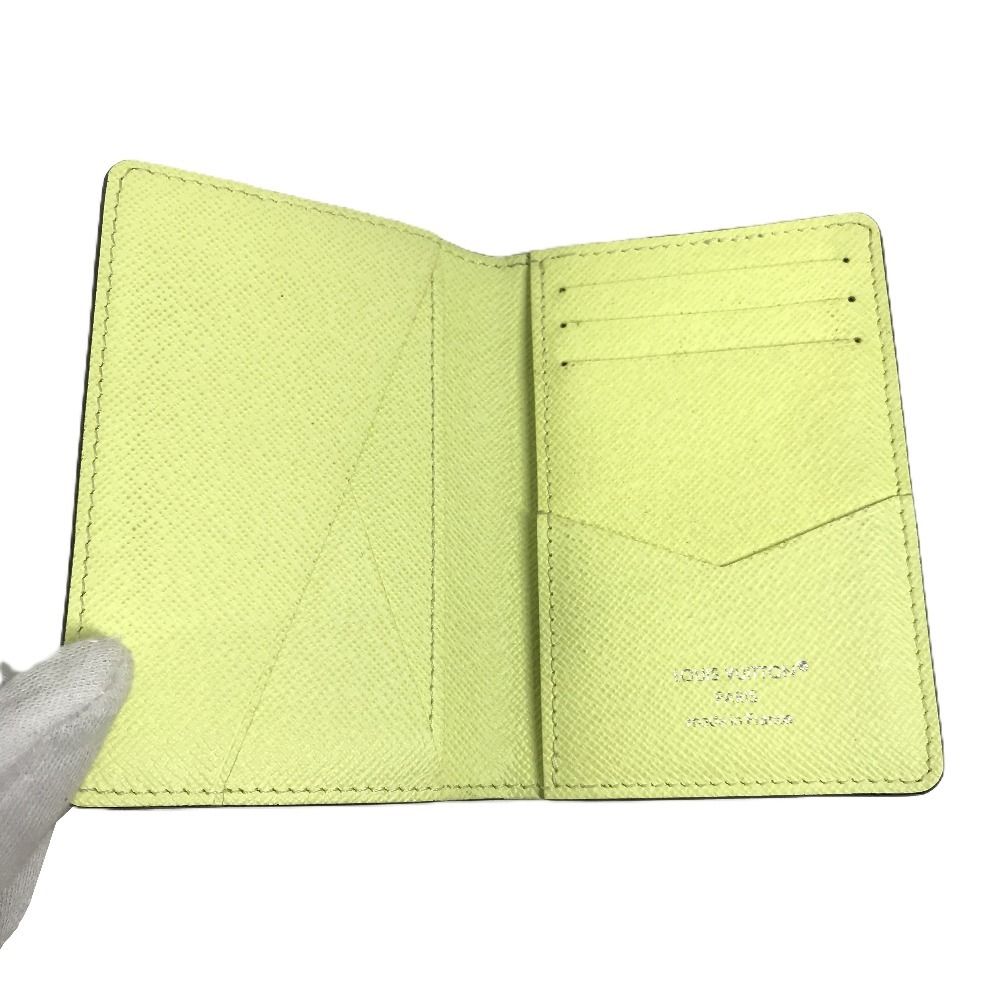 Louis Vuitton Card Case Organizer de Poche Taiga Leather Lemon Yellow — view 7