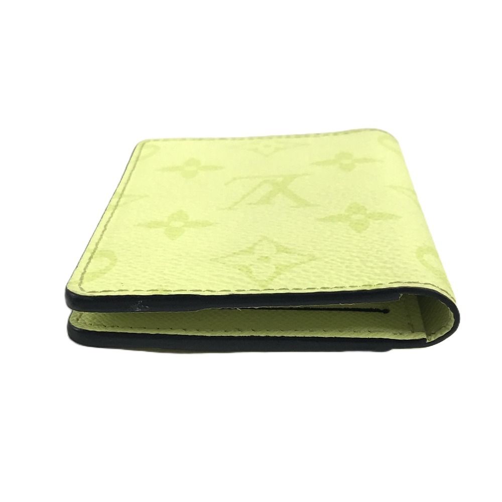 Louis Vuitton Card Case Organizer de Poche Taiga Leather Lemon Yellow — view 4