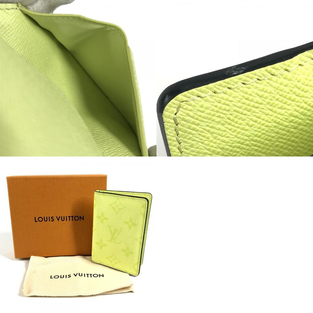Louis Vuitton Card Case Organizer de Poche Taiga Leather Lemon Yellow — view 9