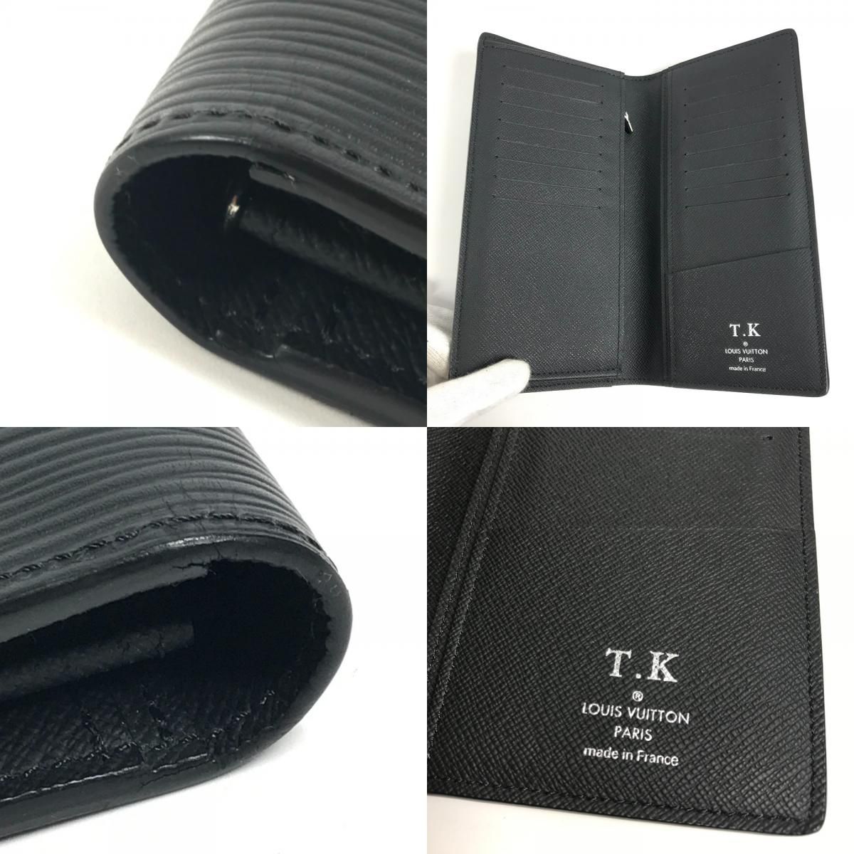 Louis Vuitton Wallet Portefeuille Brother Epi Leather Noir Black — view 8