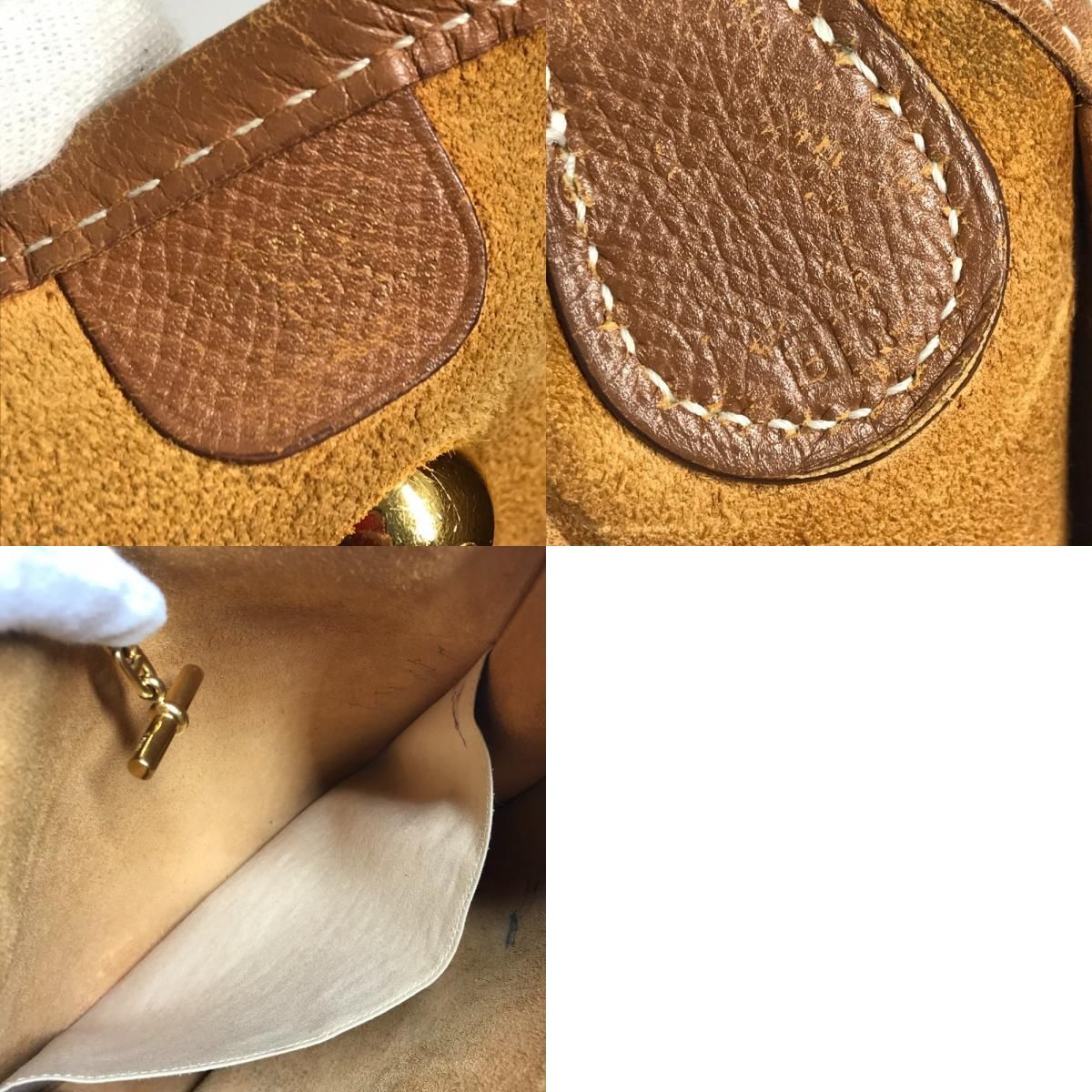 Hermes Shoulder Bag Vespa PM Leather Brown — view 9