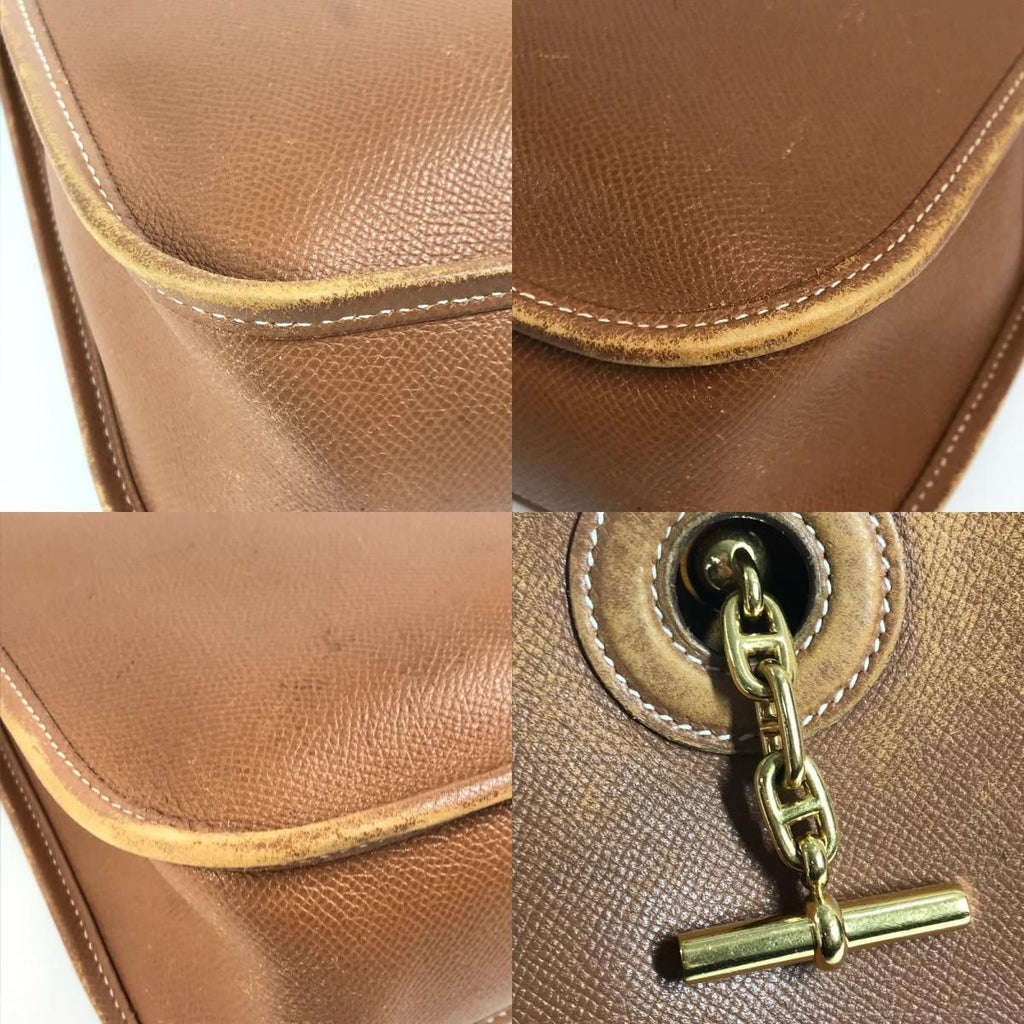 Hermes Shoulder Bag Vespa PM Leather Brown — view 7