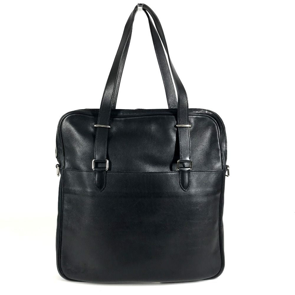 Hermes Shoulder Bag Logo Leather Black — view 2