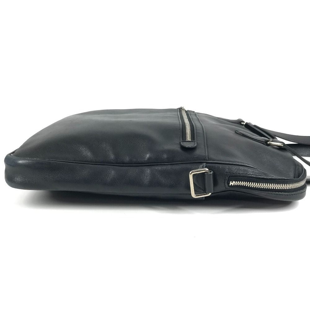 Hermes Shoulder Bag Logo Leather Black — view 3