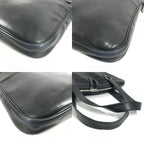 Hermes Shoulder Bag Logo Leather Black — view 7