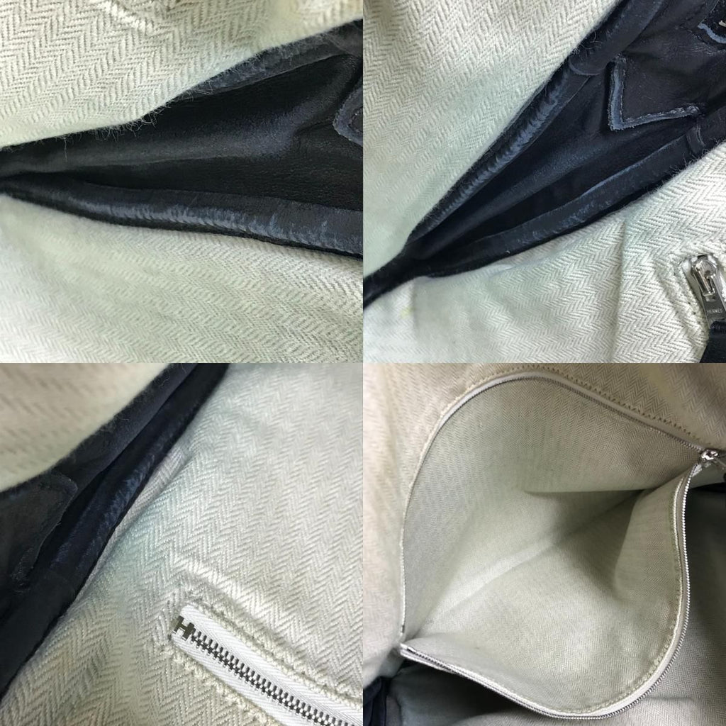 Hermes Shoulder Bag Logo Leather Black — view 9