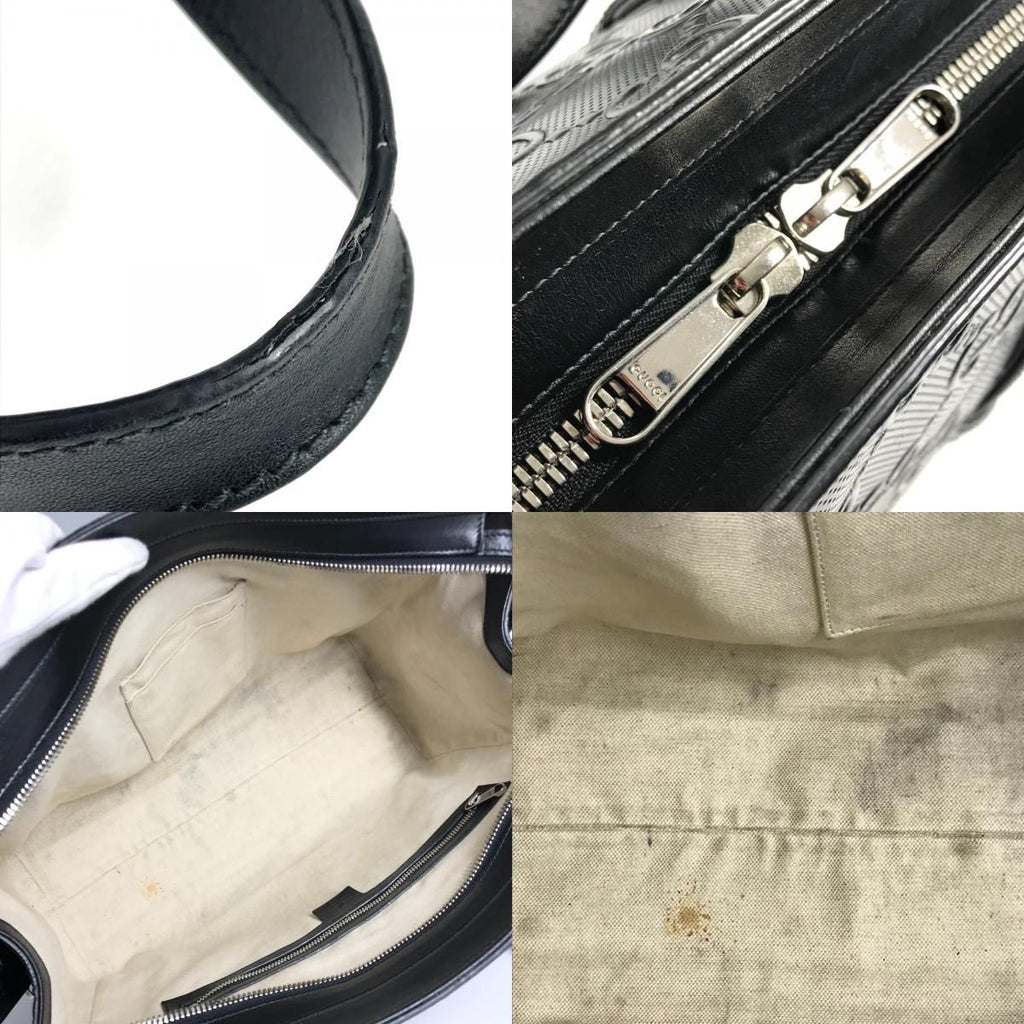 Gucci Shoulder Bag Logo Leather Black — view 8