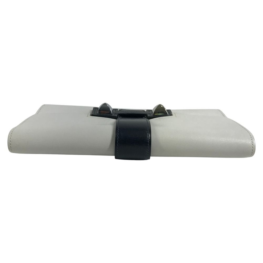 Hermes Clutch Medle Leather White Navy — view 6