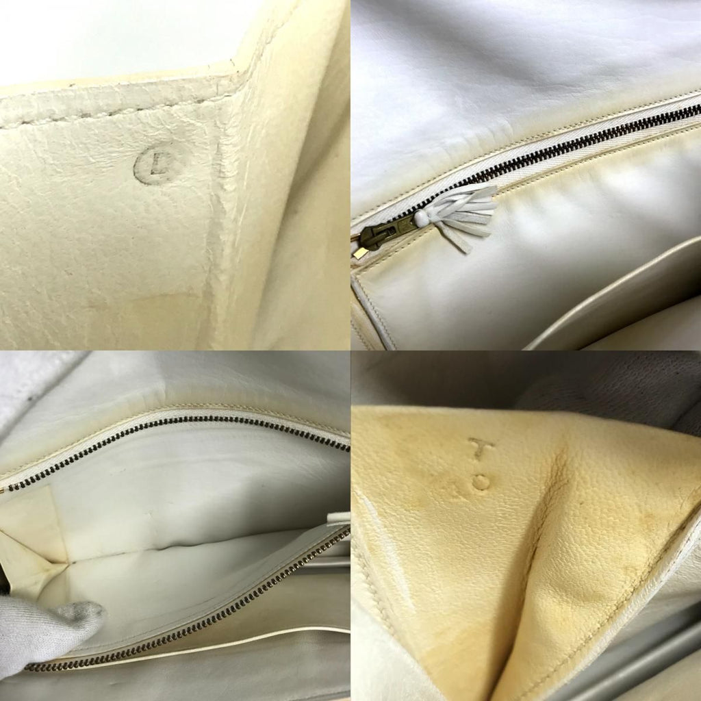 Hermes Clutch Medle Leather White Navy — view 9