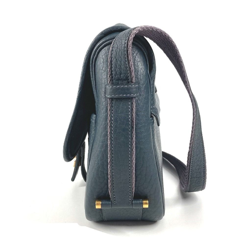 Hermes Shoulder Bag Logo Noumea Leather Navy — view 4