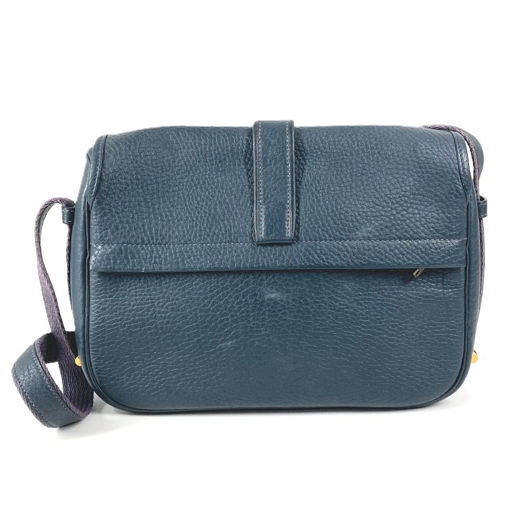 Hermes Shoulder Bag Logo Noumea Leather Navy — view 2