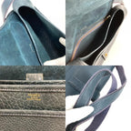 Hermes Shoulder Bag Logo Noumea Leather Navy — view 7