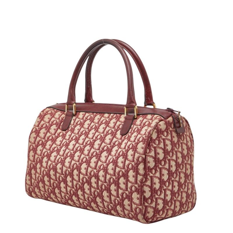 Dior Trotter Mini Boston Bag Red Canvas Leather — view 2