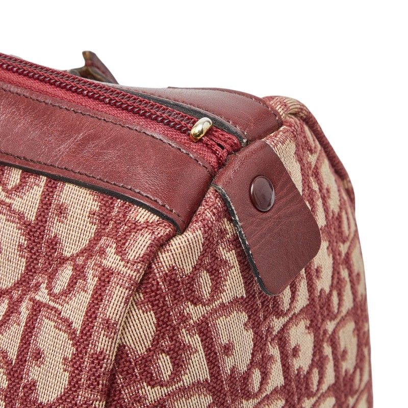 Dior Trotter Mini Boston Bag Red Canvas Leather — view 8