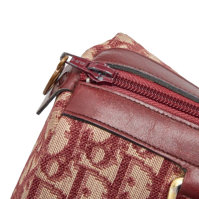 Dior Trotter Mini Boston Bag Red Canvas Leather — view 9