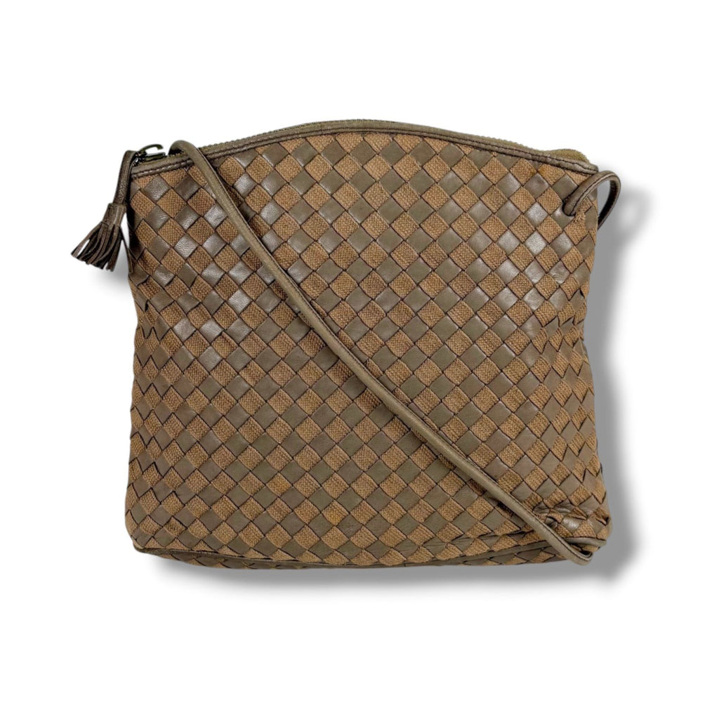 Bottega Veneta Intrecciato Shoulder Bag Pochette Leather Cotton — view 2