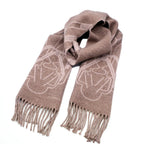 Hermes Cashmere Scarf Tet-a-tet-equestre Taupe Grey Bicolor — view 6