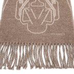Hermes Cashmere Scarf Tet-a-tet-equestre Taupe Grey Bicolor — view 3