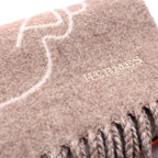 Hermes Cashmere Scarf Tet-a-tet-equestre Taupe Grey Bicolor — view 9