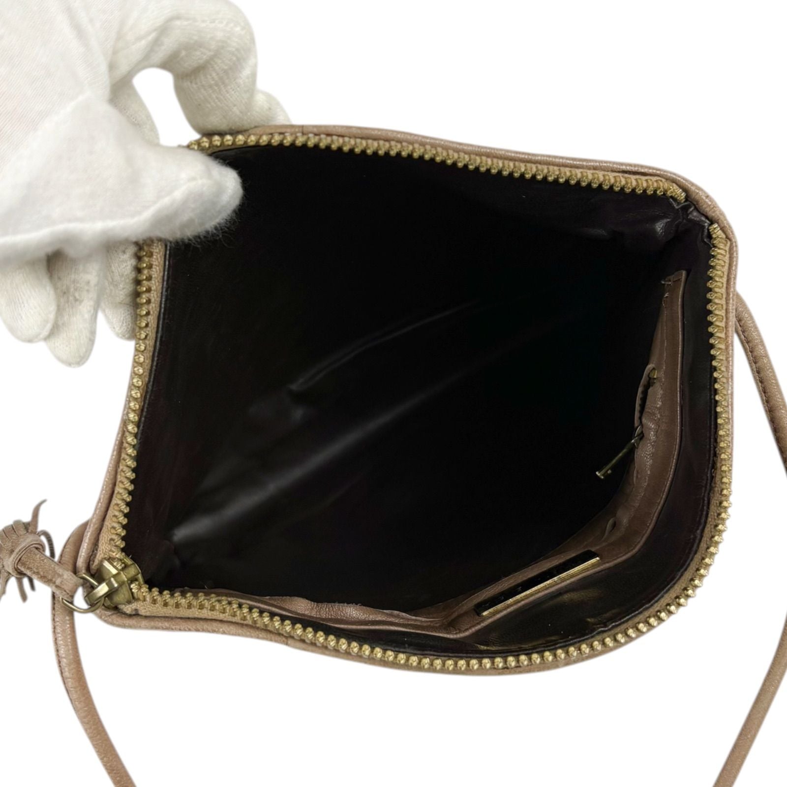 Bottega Veneta Intrecciato Shoulder Bag Pochette Leather Cotton — view 9