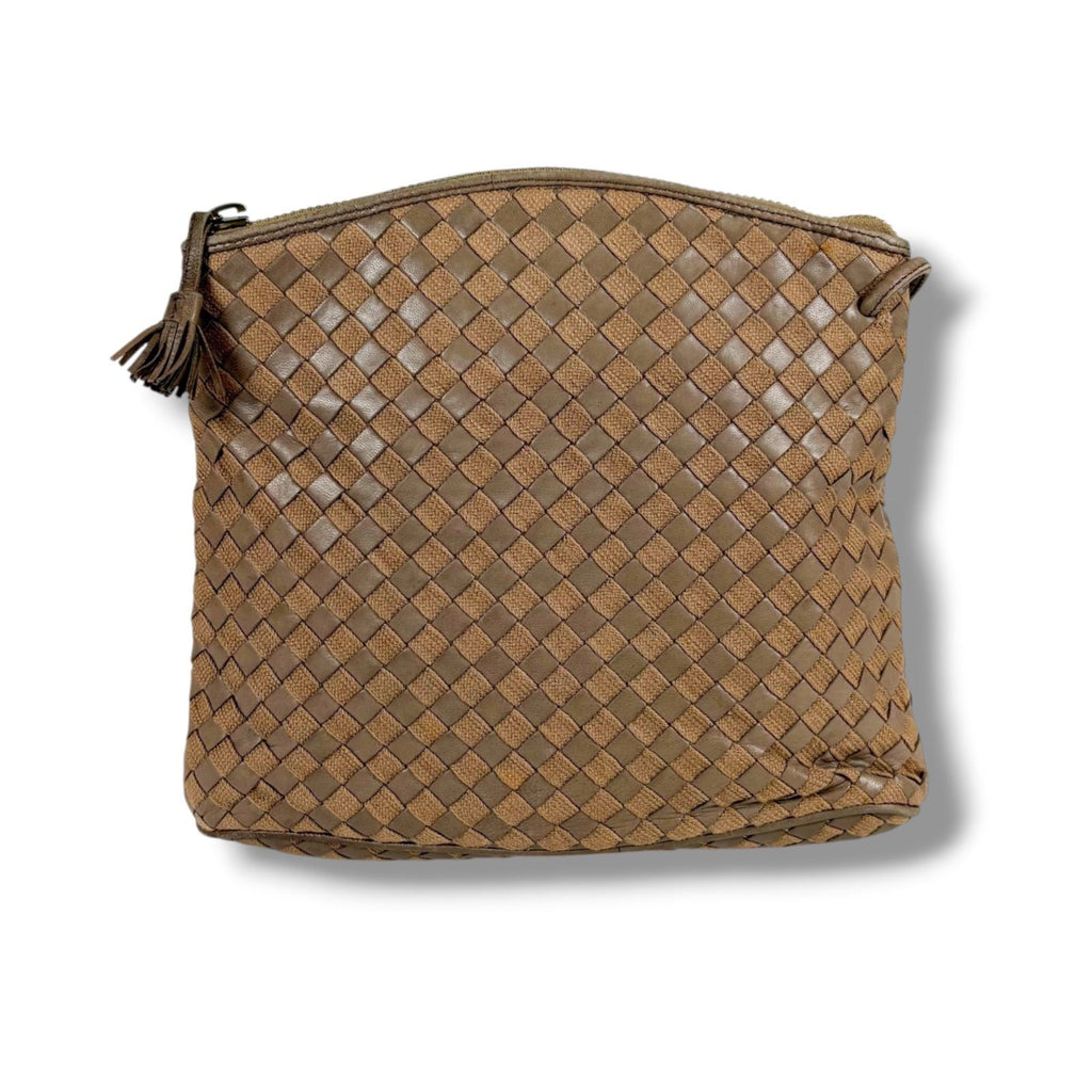 Bottega Veneta Intrecciato Shoulder Bag Pochette Leather Cotton — view 3