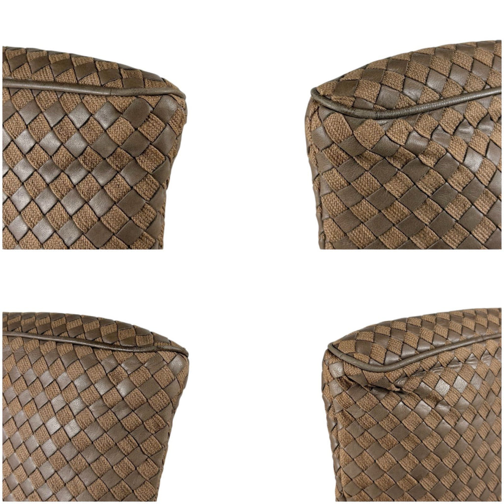 Bottega Veneta Intrecciato Shoulder Bag Pochette Leather Cotton — view 6