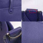 Hermes Evelyne 3 PM Shoulder Bag Taurillon Clemence Blue Silver — view 7