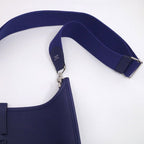 Hermes Evelyne 3 PM Shoulder Bag Taurillon Clemence Blue Silver — view 8