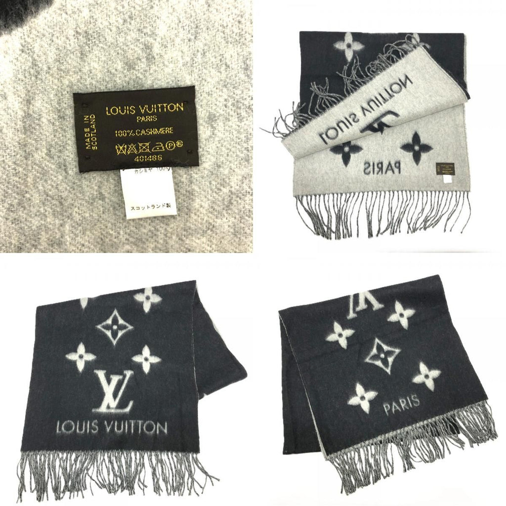 Louis Vuitton Scarf Monogram Reykjavik Cashmere Black — view 8