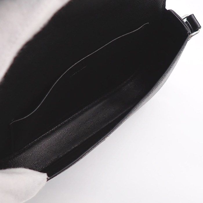 Celine Small Triomphe Cross Black Canvas Calfskin Crossbody — view 5
