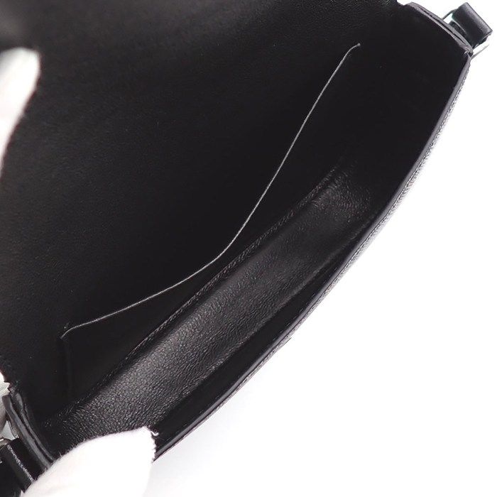 Celine Small Triomphe Cross Black Canvas Calfskin Crossbody — view 6