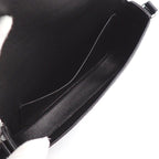 Celine Small Triomphe Cross Black Canvas Calfskin Crossbody — view 6