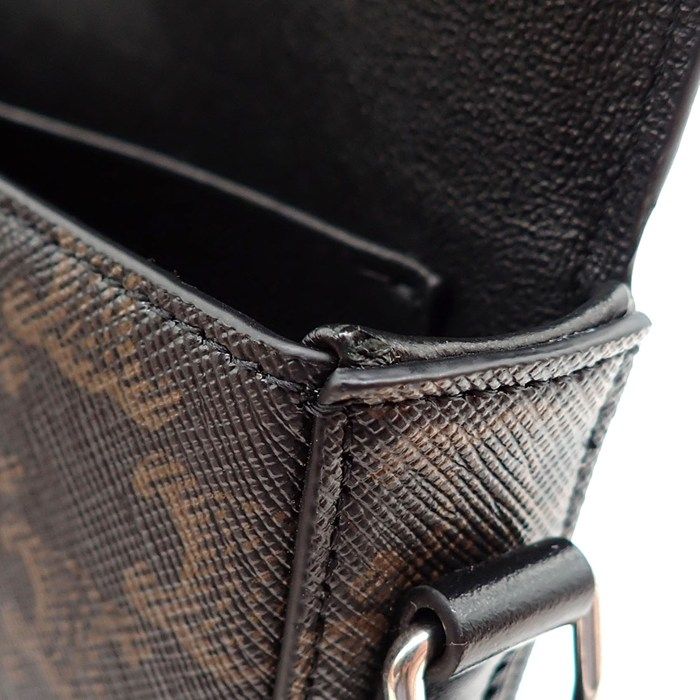 Celine Small Triomphe Cross Black Canvas Calfskin Crossbody — view 8