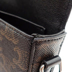 Celine Small Triomphe Cross Black Canvas Calfskin Crossbody — view 8
