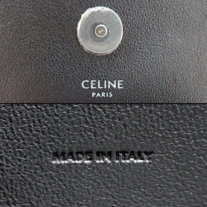 Celine Small Triomphe Cross Black Canvas Calfskin Crossbody — view 7