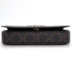 Celine Small Triomphe Cross Black Canvas Calfskin Crossbody — view 3