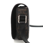 Celine Small Triomphe Cross Black Canvas Calfskin Crossbody — view 4