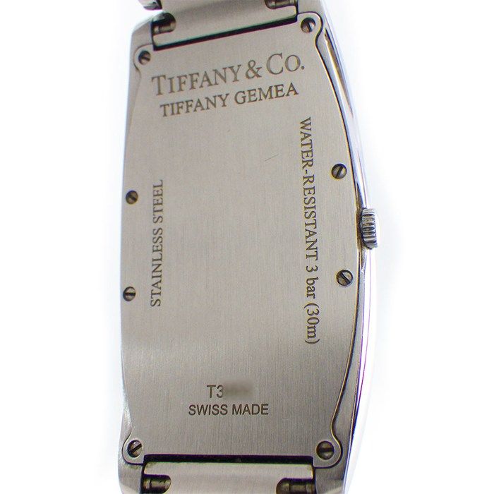 Tiffany & Co Watch Gemea Tonneau Black Dial Roman Index SS Quartz Analog — view 4