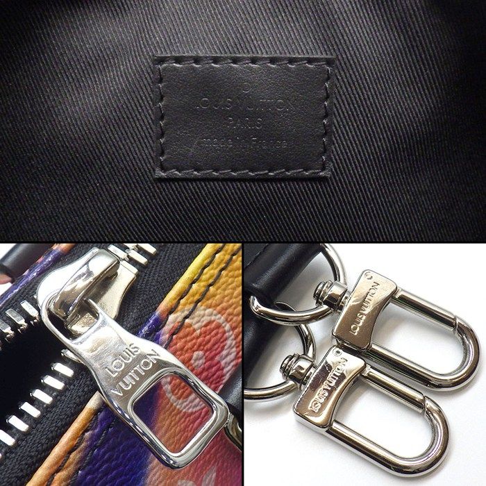 Louis Vuitton Shoulder Bag Keepall XS Multicolor Monogram Sunset Black Leather — view 6