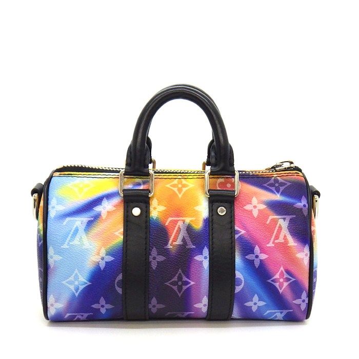 Louis Vuitton Shoulder Bag Keepall XS Multicolor Monogram Sunset Black Leather — view 2