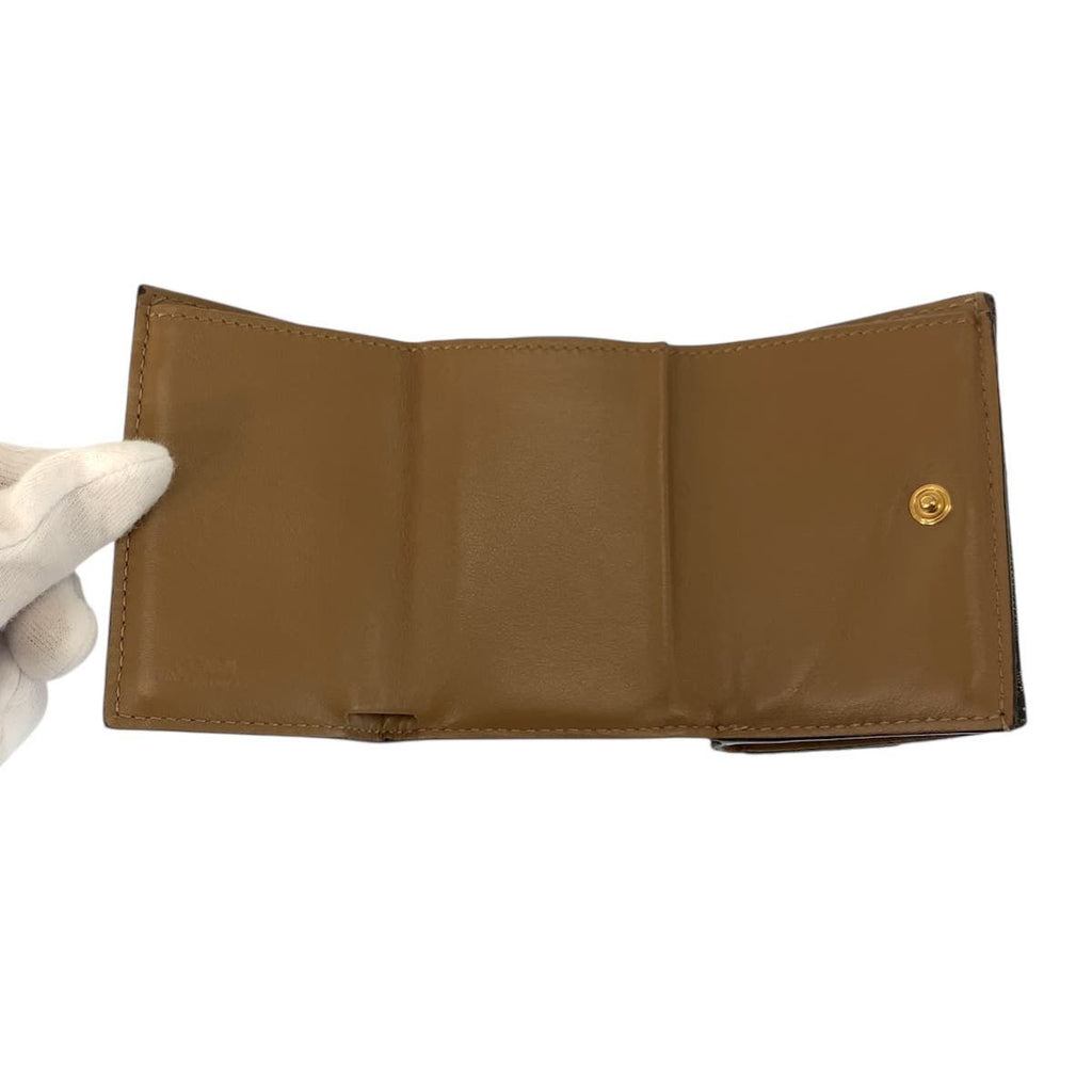 Fendi Zucca Baguette Micro Brown Gold Compact Wallet — view 4